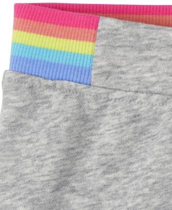 Short arc-en-ciel en French Terry pour fille