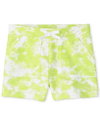 Girls Tie Dye French Terry Shorts | The Children's Place CA - NEON ...