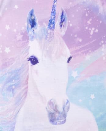 Chemise de nuit à volants licorne pour fille