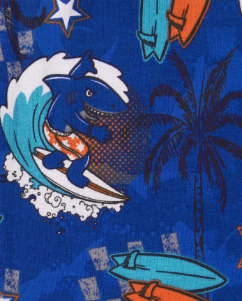 Pijama de algodón de ajuste ceñido Surf para niños, paquete de 2