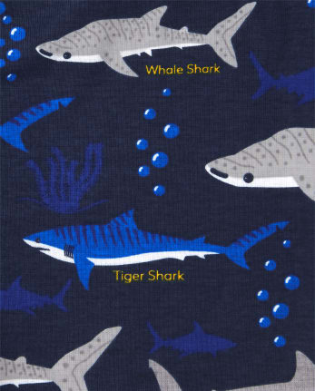 Paquete de 2 pijamas de algodón de ajuste cómodo Camo Shark para niños