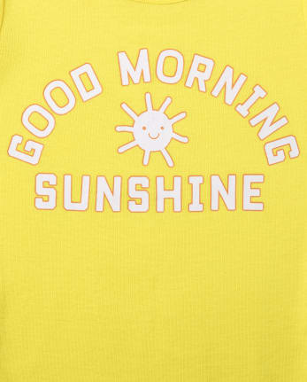 Pijama de algodón de ajuste ceñido Glow Sunshine para niñas, paquete de 2