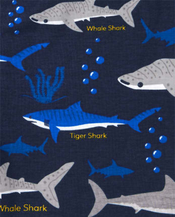 Boys Shark Camo Snug Fit Cotton Pajamas 2-Pack