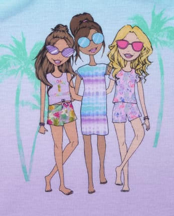 Girls Palm Tree Pajamas 2-Pack