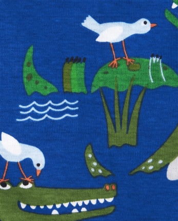 Pijamas de algodón ajustados con rayas de cocodrilo para bebés y niños pequeños, paquete de 2