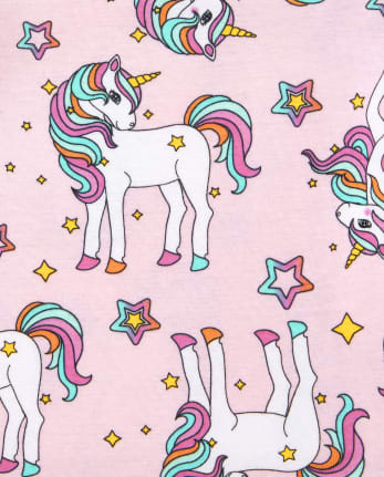 Lot de 2 pyjamas en coton ajustés licorne pour bébés et petites filles