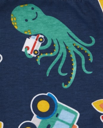 Lot de 2 pyjamas en coton ajustés Octopus pour bébés et tout-petits garçons