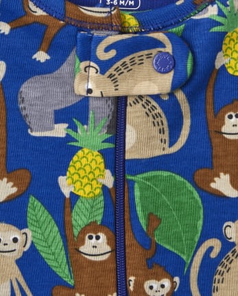 Baby And Toddler Boys Monkey Snug Fit Cotton One Piece Pajamas