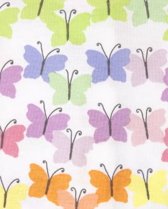 Pyjama Une Piece En Coton A Manches Courtes Imprime Papillon Arc En Ciel Pour Bebe Et Toute Petite Fille The Children S Place Ca White