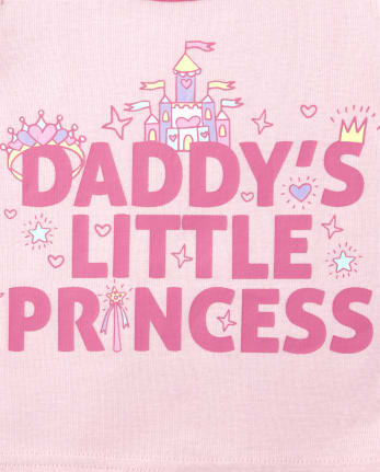 Baby And Toddler Girls Daddy's Princess Snug Fit Cotton Pajamas