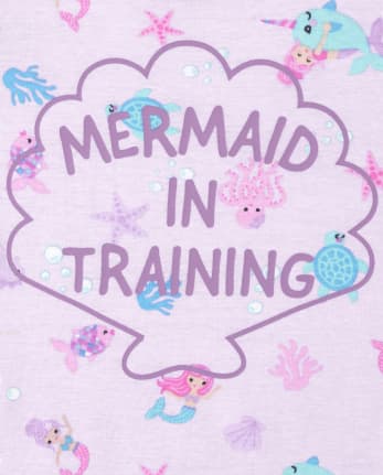 Baby And Toddler Girls Mermaid Snug Fit Cotton Pajamas