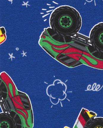 Baby And Toddler Boys Monster Truck Snug Fit Cotton Pajamas