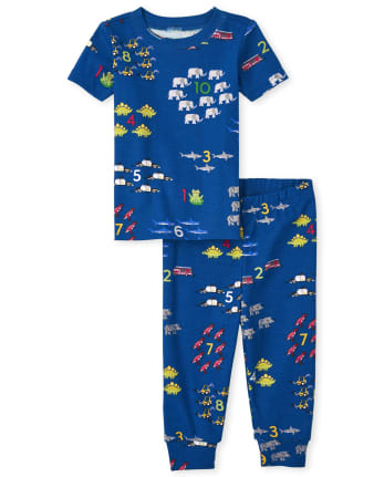 Pijamas de algodón ajustados para bebés y niños pequeños que cuentan