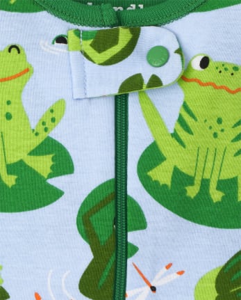 Baby And Toddler Boys Dino Frog Snug Fit Cotton One Piece Pajamas 2-Pack