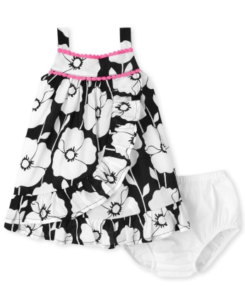 Baby Girls Floral Ruffle Dress