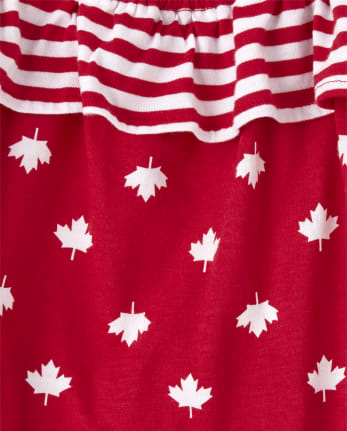 Robe à volants pour la fête du Canada pour bébés filles