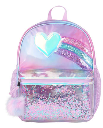 Girls Shakey Heart Rainbow Backpack