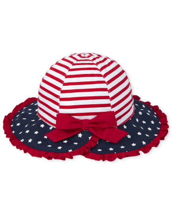 Toddler Girls Americana Ruffle Bucket Hat