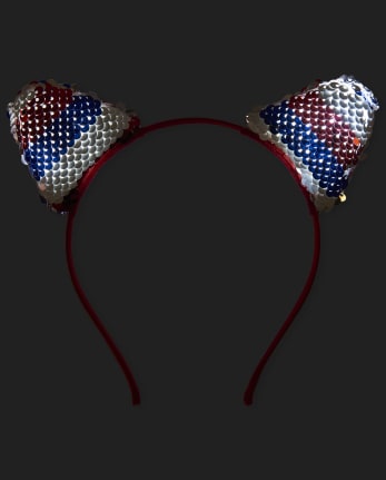 Diadema con orejas de gato y lentejuelas estilo Americana para niñas