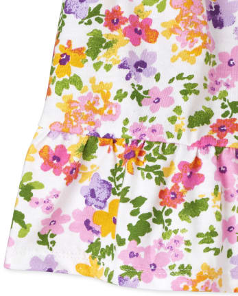 Baby Girls Floral Ruffle Bodysuit Dress 3-Pack