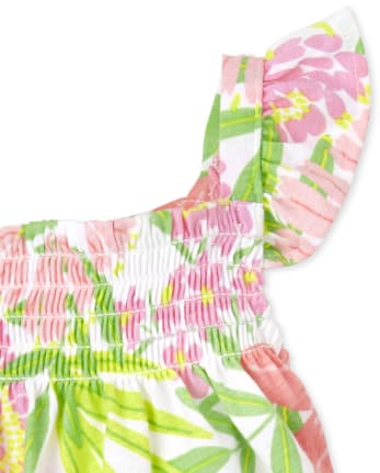 Baby Girls Tropical Ruffle 4-Piece Playwear Set