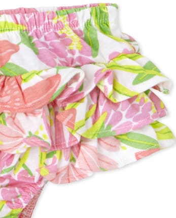 Baby Girls Tropical Ruffle 4-Piece Playwear Set