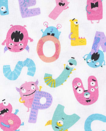 Pijama de algodón ABC Snug Fit para bebés y niñas pequeñas