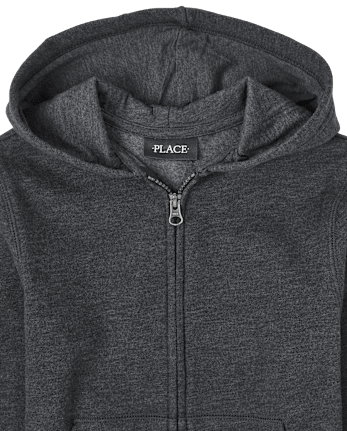Sweat à capuche zippé en polaire pour garçon - OBSIDIAN