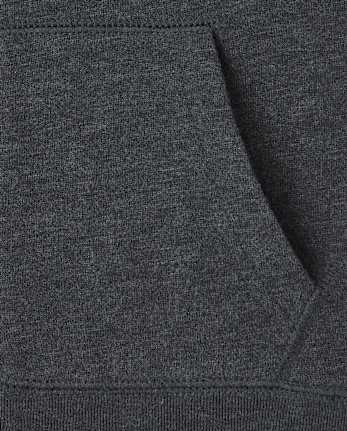 Sweat à capuche zippé en polaire pour garçon - OBSIDIAN