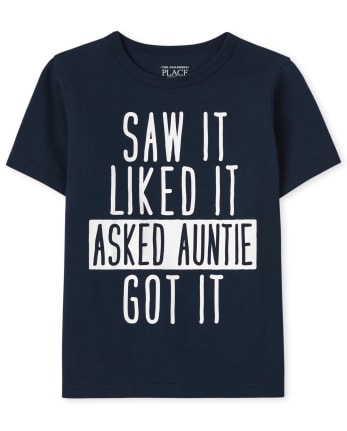 Camiseta con estampado de tía para bebés y niños pequeños