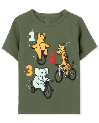 Camiseta con gráfico de 123 animales para bebés y niños pequeños