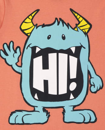 Paquete de 2 camisetas con gráfico de monstruo para niños pequeños