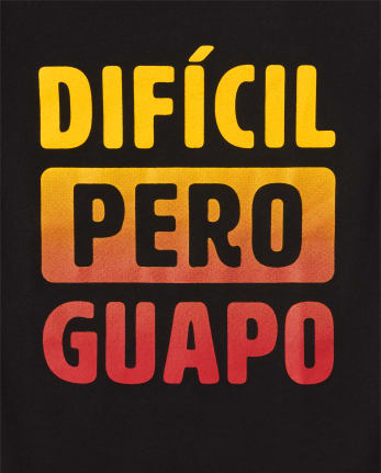 Camiseta estampada Dificil Pero Guapo para bebés y niños pequeños