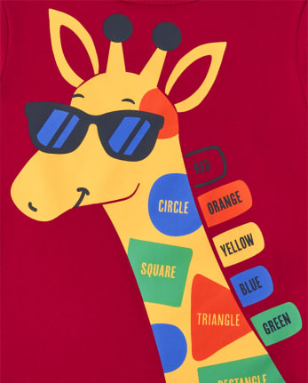 Camiseta con gráfico de jirafa para bebés y niños pequeños