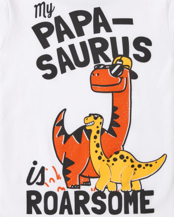 Camiseta estampada Papa-Saurus para bebés y niños pequeños