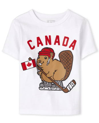 T-shirt graphique de hockey pour bébés et tout-petits garçons de la fête du Canada