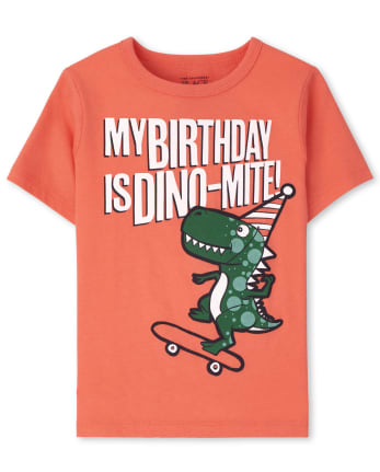 Camiseta con estampado de dinosaurio de cumpleaños para bebés y niños pequeños