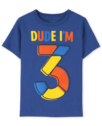Camiseta con estampado de 3 cumpleaños para bebés y niños pequeños