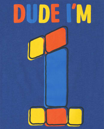 Camiseta con estampado de 1 cumpleaños para bebés y niños pequeños