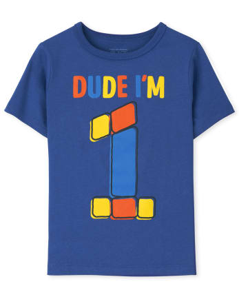 Camiseta con estampado de 1 cumpleaños para bebés y niños pequeños