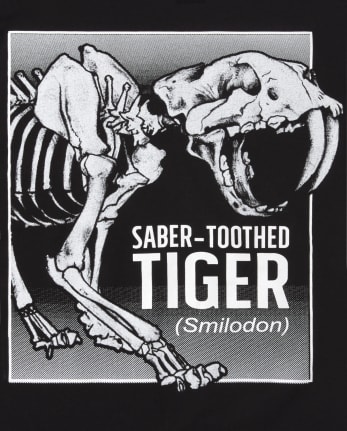 T-shirt graphique tigre à dents de sabre pour garçon