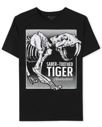 T-shirt graphique tigre à dents de sabre pour garçon