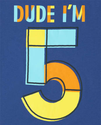 Boys I'm 5 Birthday Graphic Tee