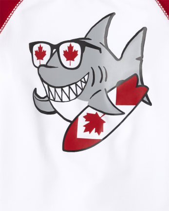 Rashguard Shark de la fête du Canada pour tout-petits garçons