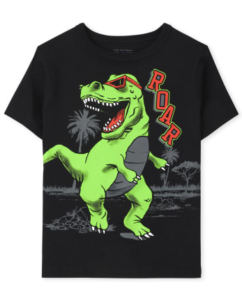 Baby And Toddler Boys Short Sleeve Dino Roar Graphic Tee