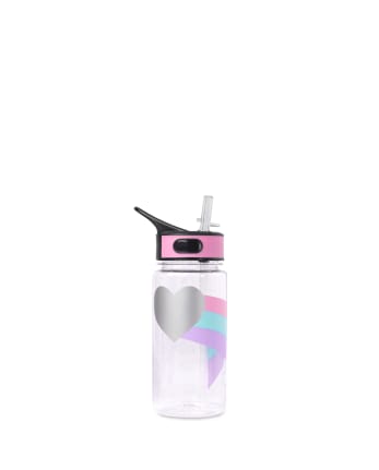 Girls Rainbow Heart Water Bottle