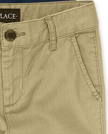 Paquete de 2 pantalones cortos chinos elásticos uniformes para niños - MULTI CLR