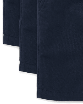 Boys Uniform Stretch Chino Shorts 3-Pack - NEW NAVY
