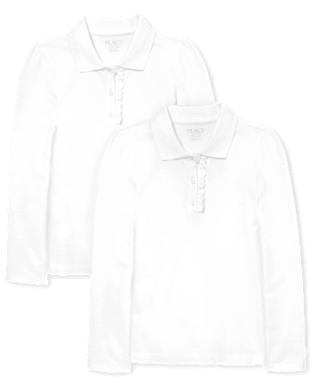 Girls Uniform Ruffle Pique Polo -Pack