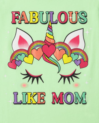 Girls Fabulous Like Mom Graphic Tee